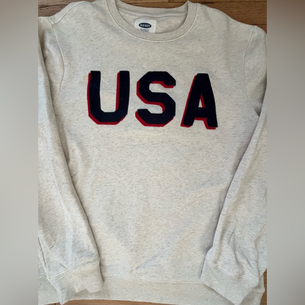 Old Navy USA Crewneck Sweatshirt Grey Size XL